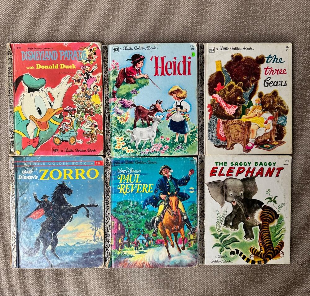 Vintage Little Golden Book Lot 6 Hardcovers Disney, Classics Instant Collection